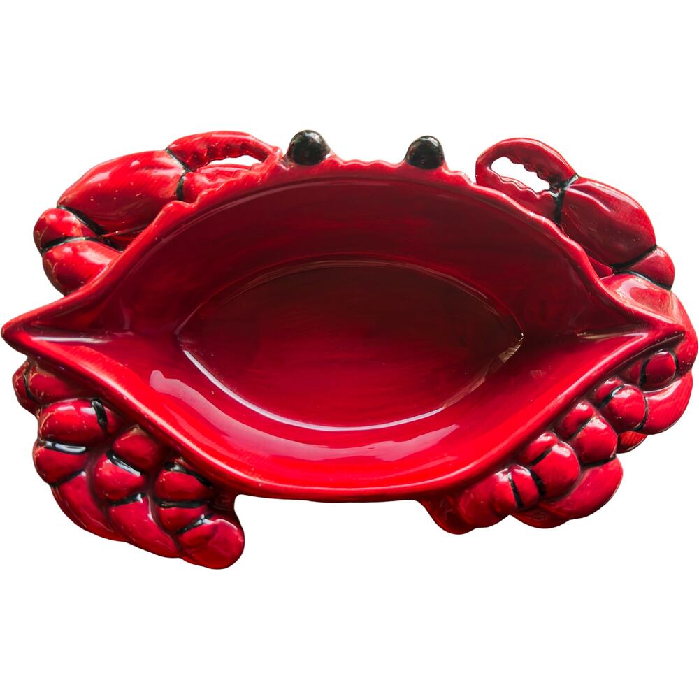 Crab Seafood Red Ceramic Serving Dish 9" x 6" by Becca Signature Collection